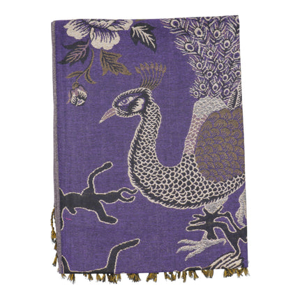 Metallic Pashmina Peacock  SCF4815-14 (12PC)