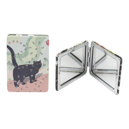 Cat Cartoon Rectangular Glitter Compact Makeup Mirror JM6423-30 (12PC)