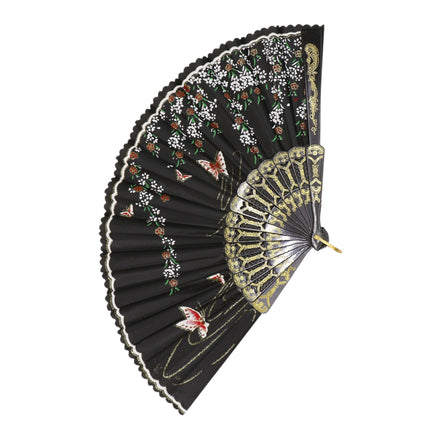 Butterfly Floral Gauzy Hand Held Folding Fan JF6323-14 (12PC)