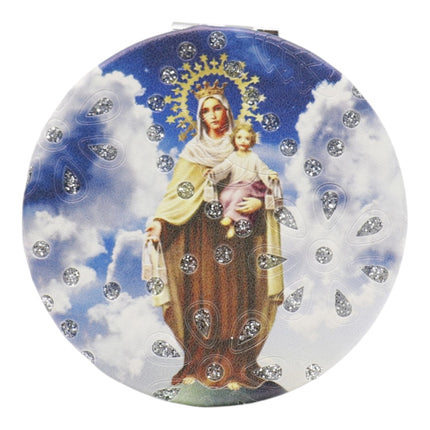 Religious Glitter Circular Compact Makeup Mirror JM6423-1 (12PC)
