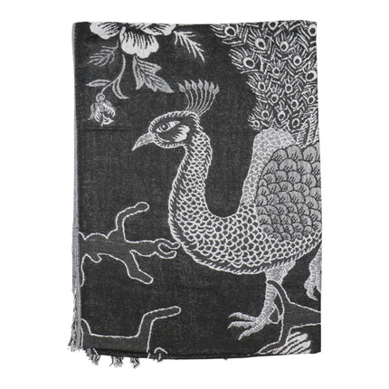 Metallic Pashmina Peacock  SCF4815-14 (12PC)