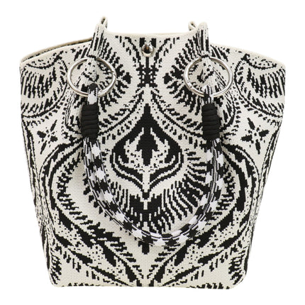 Bandana Pattern Knitted Tote Bag JB6122-7 (12PC)