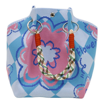 Flower Pattern Women's Knitted Bucket Bag JB6316-13 (3PC)