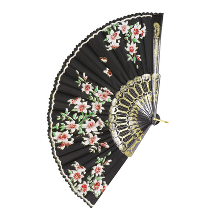 Butterfly Floral Gauzy Hand Held Folding Fan JF6323-14 (12PC)