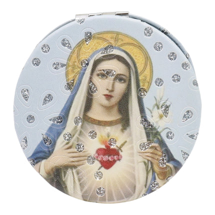 Religious Glitter Circular Compact Makeup Mirror JM6423-1 (12PC)