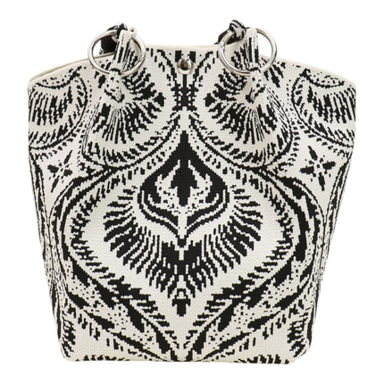 Bandana Pattern Knitted Tote Bag JB6122-7 (12PC)