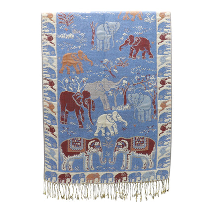 Metallic Pashmina Elephant Pattern SCF5923-1 (12pc)