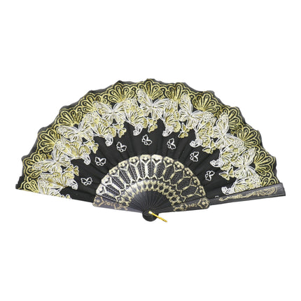 Butterfly Floral Glitter Handheld Folding Fan FNSZ09 (12PC)