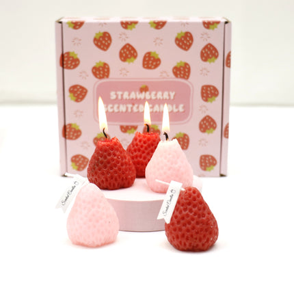 Strawberry Shaped Scented Candle C-26 (12Packs)