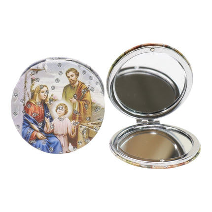 Religious Glitter Circular Compact Makeup Mirror JM6423-1 (12PC)