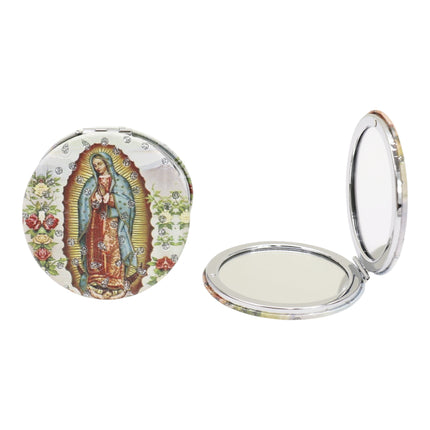 Religious Glitter Circular Compact Makeup Mirror JM6423-1 (12PC)
