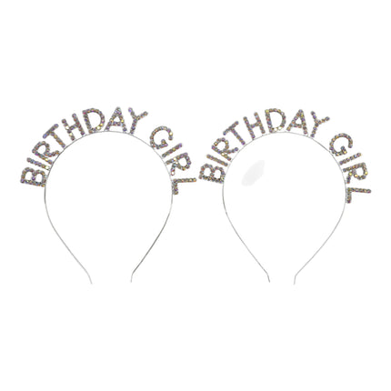 Iron Alloy Rhinestone Birthday Girl Headband HB089 (12PC)