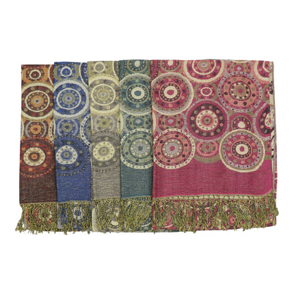 Metallic Pashmina Circle Pattern SCF3719-35 (12PC)