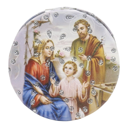 Religious Glitter Circular Compact Makeup Mirror JM6423-1 (12PC)