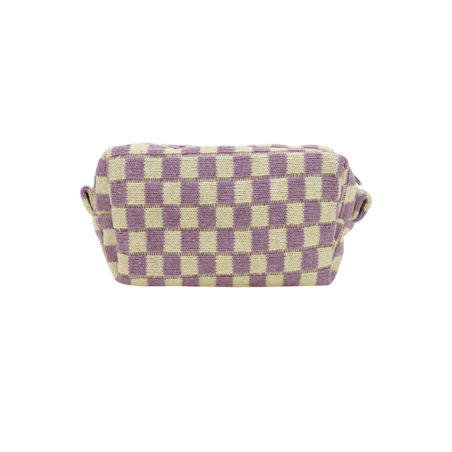 Check Fabric Vintage Guilted Makeup Pouch JB51230-2 (12PC)