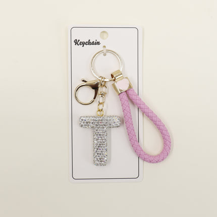 Rhinestone Alphabet Initial Letter Key Chain SS51011-40 (12PC)