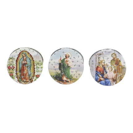 Religious Glitter Circular Compact Makeup Mirror JM6423-1 (12PC)