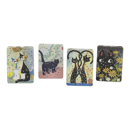 Cat Cartoon Rectangular Glitter Compact Makeup Mirror JM6423-30 (12PC)
