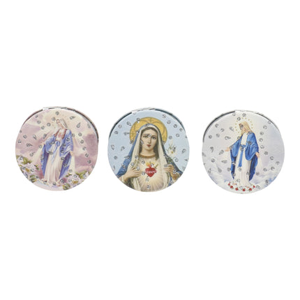 Religious Glitter Circular Compact Makeup Mirror JM6423-1 (12PC)