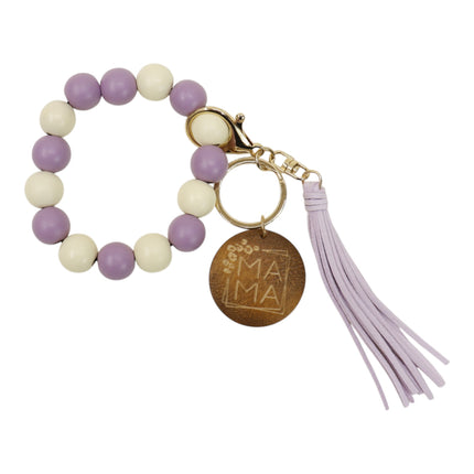 Multi Color Beaded Keychain Bracelet With Tassel JK6226-2 (12PC)