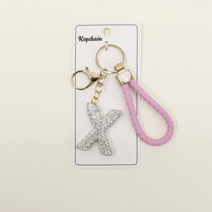 Rhinestone Alphabet Initial Letter Key Chain SS51011-40 (12PC)