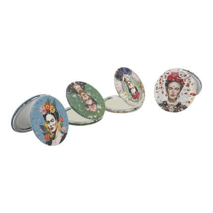Frida Kahlo Glitter Circular Compact Makeup Mirror JM6423-29 (12PC)