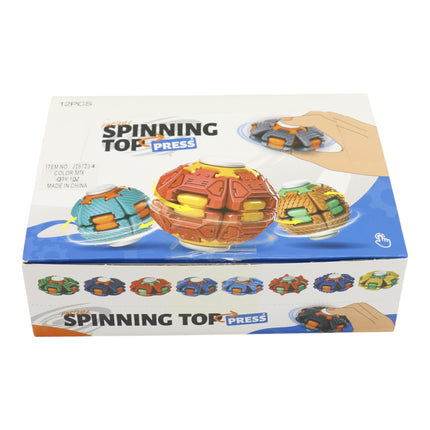 Press to Spin Fidget Spinner HelixCore Rotating Stress Ball Fidget Toy JT6723-4 (12PC)