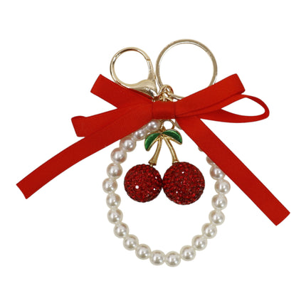 Cherry Rhinestone Ribbon With Pearl Keychain and Bag Charm JK6416-14 (12)