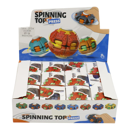 Press to Spin Fidget Spinner HelixCore Rotating Stress Ball Fidget Toy JT6723-4 (12PC)