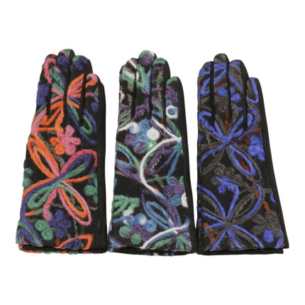 Women's Embroidery Texting Gloves GL6830-6 (12PAIR)