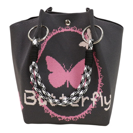 Butterfly Pattern Knitted Tote Bag SS51116-39 (3PC)