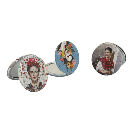 Frida Kahlo Glitter Circular Compact Makeup Mirror JM6423-29 (12PC)