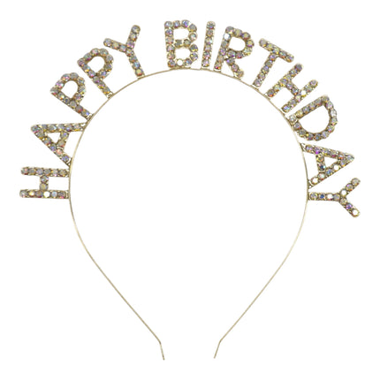 Iron Alloy Rhinestone Happy Birthday Head Band HB101 (12PC)