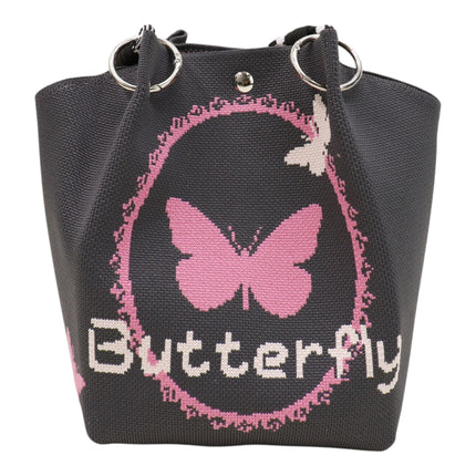 Butterfly Pattern Knitted Tote Bag SS51116-39 (3PC)