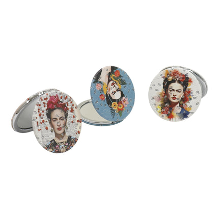 Frida Kahlo Glitter Circular Compact Makeup Mirror JM6423-29 (12PC)