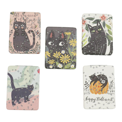 Cat Cartoon Rectangular Glitter Compact Makeup Mirror JM6423-30 (12PC)