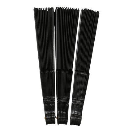 Black On Black Frame Hand Held Folding Fan JF6323-20 (12PC)