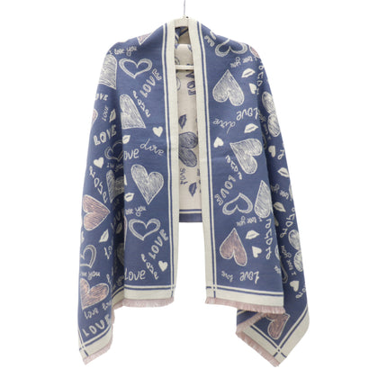 Cashmere Feel Winter Reversible Love N Heart Pattern Scarves SCF4827-23(12PC)