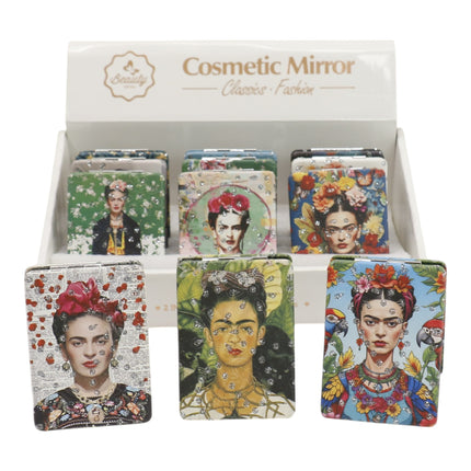 Frida Kahlo Rectangular Glitter Compact Makeup Mirror JM6423-10 (12PC)
