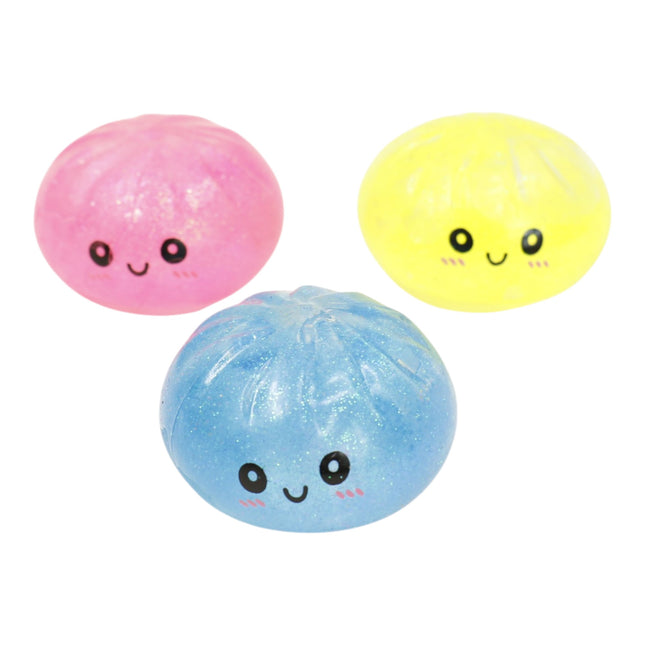 Mini Sugar Glittered Squishy Dumpling With Steamer SQ6606-6 (24PC)