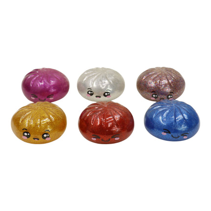 Rainbow Glitter Jiggly Bun Squishy Dumpling SS6505-4 (12PC)