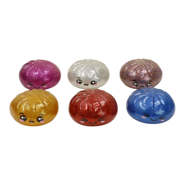 Rainbow Glitter Jiggly Bun Squishy Dumpling SS6505-4 (12PC)