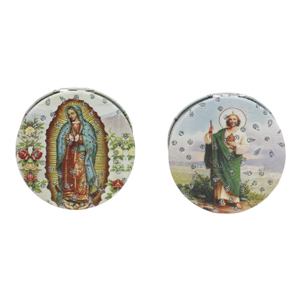 Religious Glitter Circular Compact Makeup Mirror JM6423-1 (12PC)