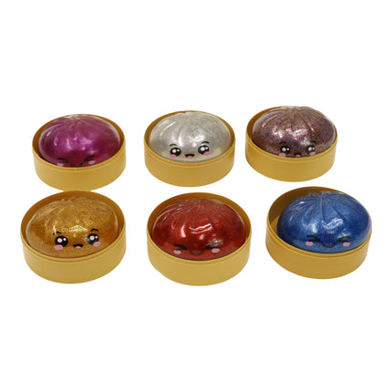 Rainbow Glitter Jiggly Bun Squishy Dumpling SS6505-4 (12PC)