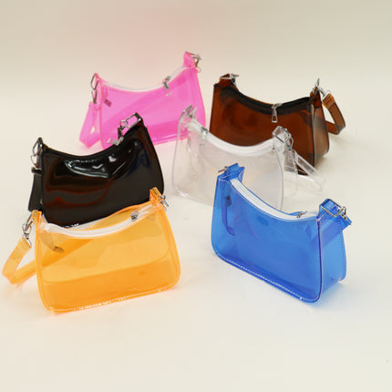 Women Transparent Tote Shoulder Bag JB6206-1 (12PC)