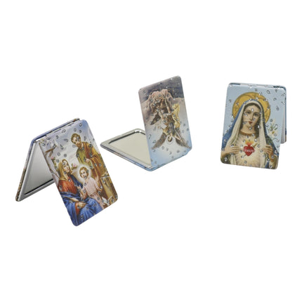 Religious Rectangular Glitter Compact Makeup Mirror JM6423-2 (12PC)