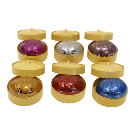 Rainbow Glitter Jiggly Bun Squishy Dumpling SS6505-4 (12PC)