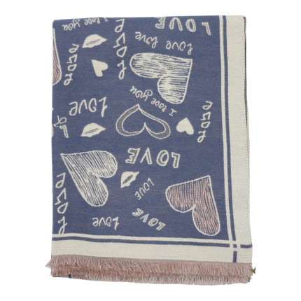 Cashmere Feel Winter Reversible Love N Heart Pattern Scarves SCF4827-23(12PC)