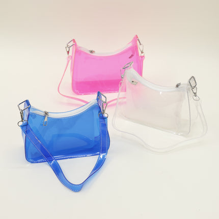 Women Transparent Tote Shoulder Bag JB6206-1 (12PC)
