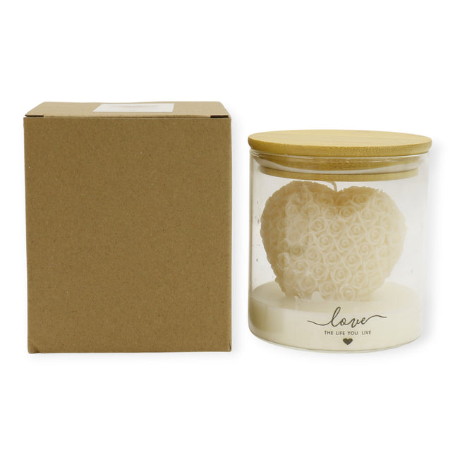 Rose Flower Heart Clusters Aesthetic Scented Candle SS51016-5 (12pc )